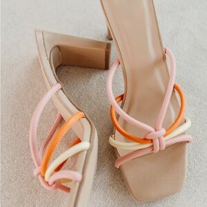 Multicolor Strappy Women's Heels